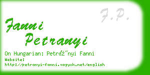 fanni petranyi business card